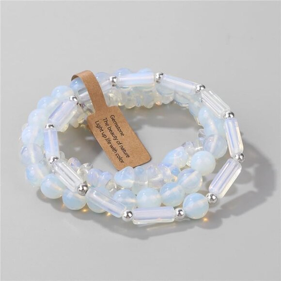 Natural Moonstone Beaded Bracelets for Women 8mm Handmade Healing Jewelry - Picture 7 of 8
